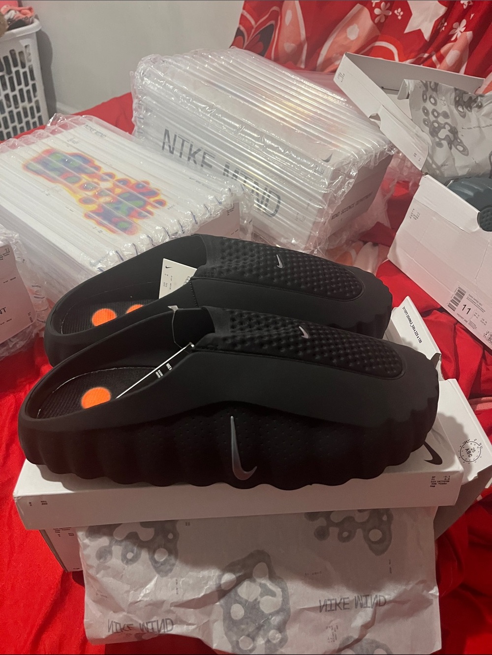 Nike Black Slip-On Men’s Cushion Slides with Textured Upper